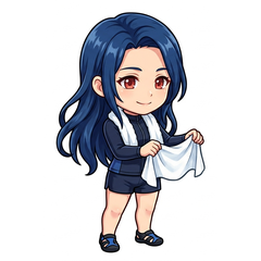 子ども用のタオルを広げるやさしい女の子のイラスト