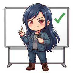 インカムの選び方のポイントを解説する女の子のイラスト