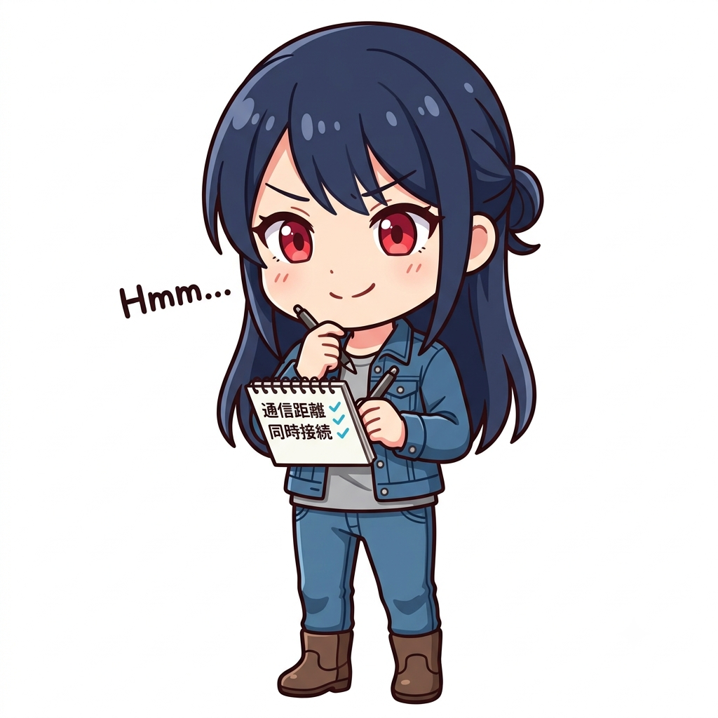 買い替えの条件をメモに書き出す女の子のイラスト