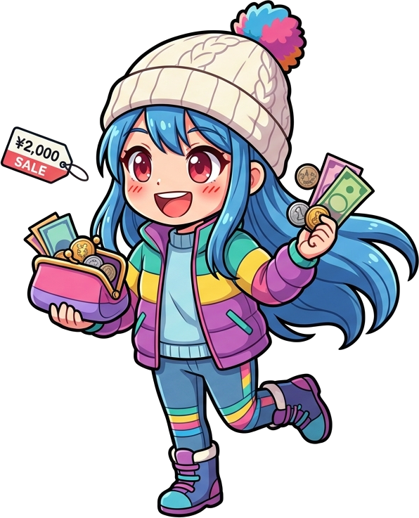 お財布とお金で費用を確かめるいるペンのイラスト