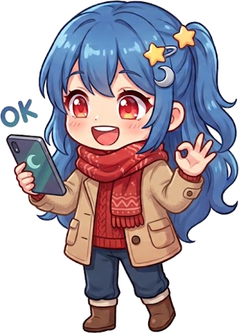 スマホで予約を確認してOKサインのいるペン
